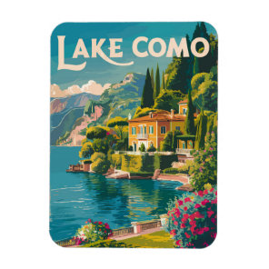 Lake Como Painterly Travel Art Vintage Magnet