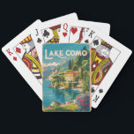 Lake Como Painterly Travel Art Vintage Poker Cards<br><div class="desc">Lake Como painterly art design. Lake Como,  in Northern Italy’s Lombardy region,  is an upscale resort area known for its dramatic scenery,  set against the foothills of the Alps.</div>