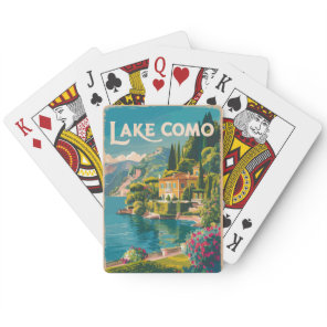 Lake Como Painterly Travel Art Vintage Poker Cards