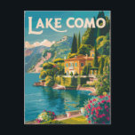 Lake Como Painterly Travel Art Vintage Postcard<br><div class="desc">Lake Como painterly art design. Lake Como,  in Northern Italy’s Lombardy region,  is an upscale resort area known for its dramatic scenery,  set against the foothills of the Alps.</div>