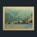 Lake Como Postcard Italy Vintage Travel<br><div class="desc">Lake Como Italy design in Vintage Travel style featuring the beautiful mountain town of Menaggio,  Italy.</div>