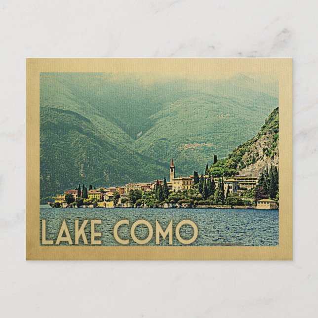 Lake Como Postcard Italy Vintage Travel (Front)