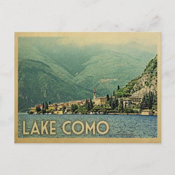 Lake Como Postcard Italy Vintage Travel by Flospaperie at Zazzle