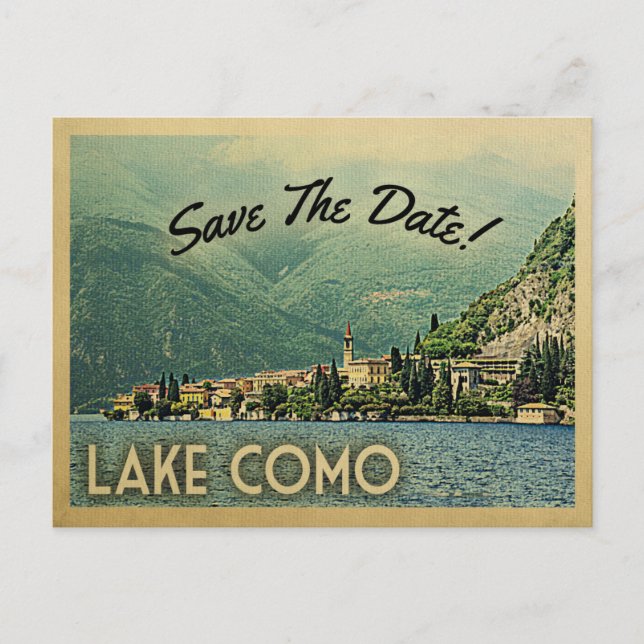 Lake Como Save The Date Menaggio Italy Announcement Postcard (Front)