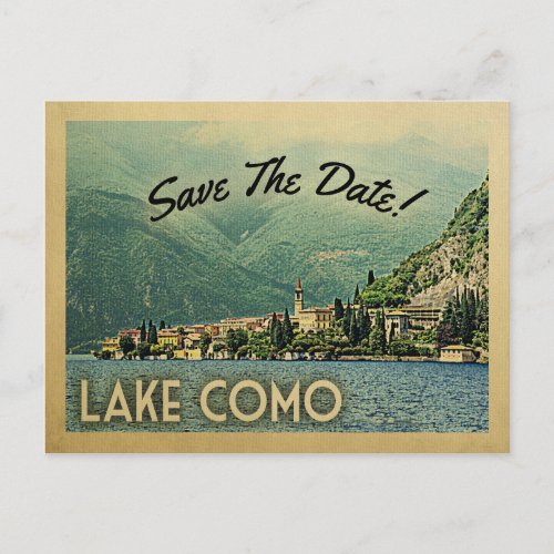 Lake Como Save The Date Menaggio Italy Announcement Postcard