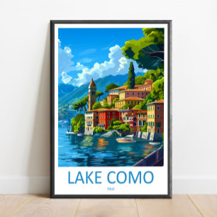 Lake Como Travel Print Wall Art Lake Como Italy Wa