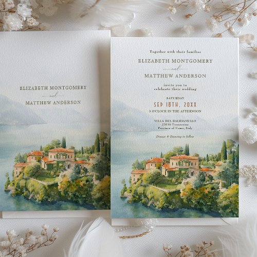 Lake Como Villa del Balbianello Wedding Invitation