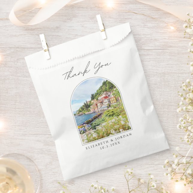 Lake Como Wedding Favor Photo Thank You Bag (Clipped)
