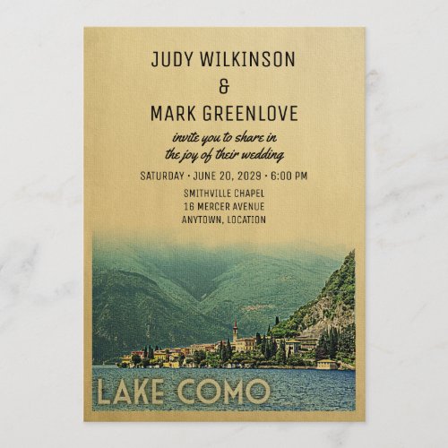 Lake Como Wedding Invitation Suite – Vintage Travel