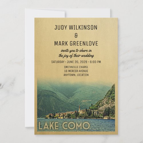 Lake Como Wedding Invitation Menaggio Italy