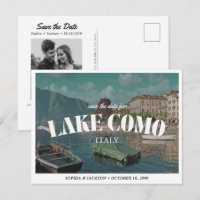 Lake Como Wedding Save the Date Retro Destination