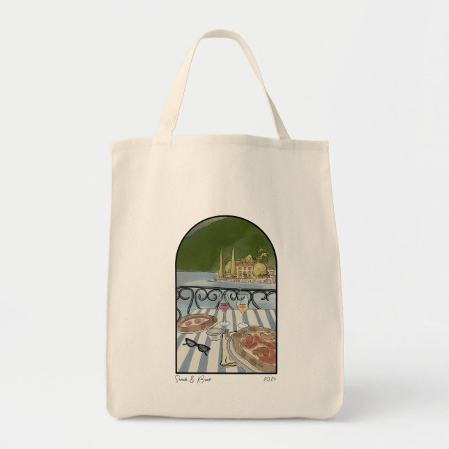 Lake Como Wedding welcome bags. Wedding Favors. Tote Bag (Front)