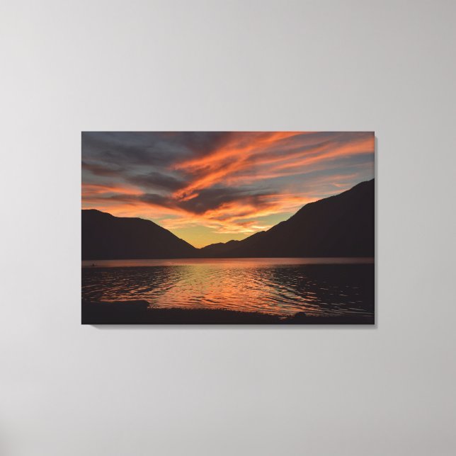 Lake Crescent at Sunset Canvas Print (Front)