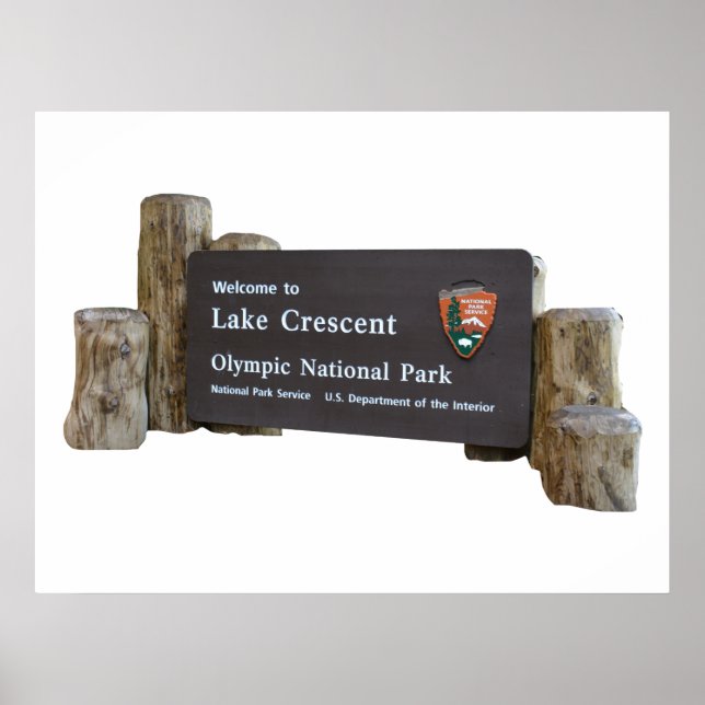 Lake Crescent Olympic National Park entry sign (Front)