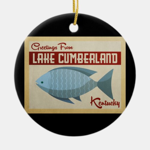 Lake Cumberland Fish Vintage Travel Ceramic Ornament