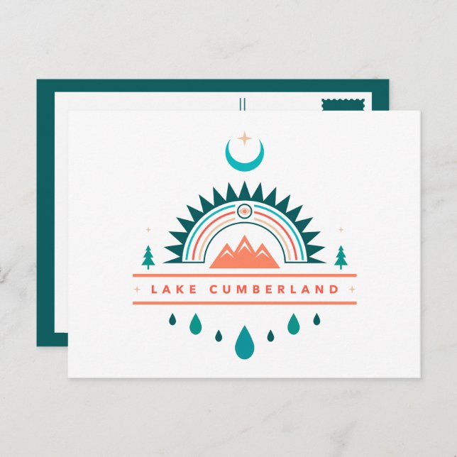 lake cumberland kentucky boho rainbow moon postcard (Front/Back)