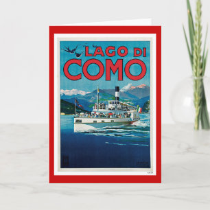 Lake di Como Vintage Italian Travel Poster Holiday Card