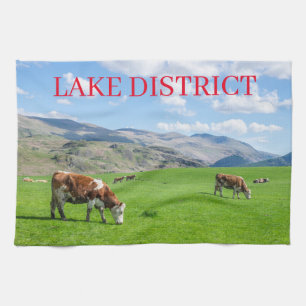 Lake District cows grazing tea towel