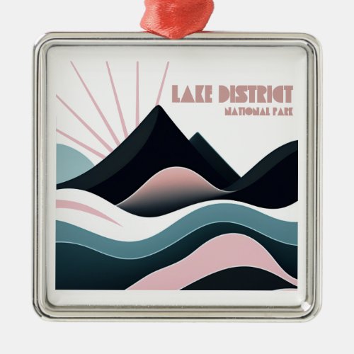 Lake District National Park Colored Hills Metal Ornament