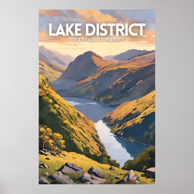 Lake District National Park Decorative Travel Art  Poster (Front)
