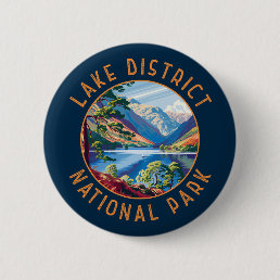Lake District National Park England Distressed Button