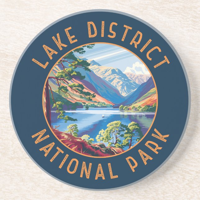 Lake District National Park England Distressed Coaster (Front)
