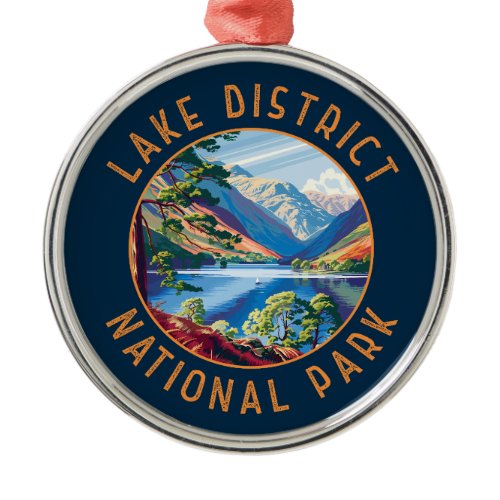 Lake District National Park England Distressed Metal Ornament