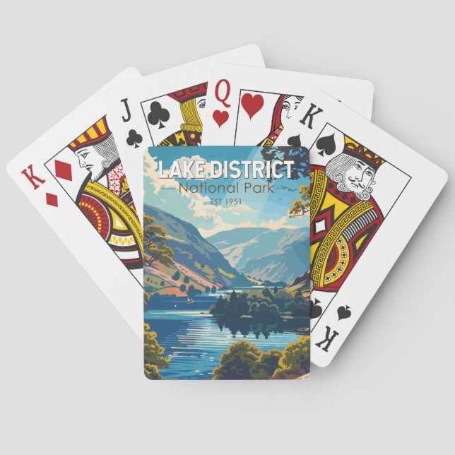 Lake District National Park England Travel Art Poker Cards (Back)