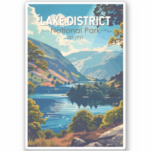 Lake District National Park England Travel Art Sticker