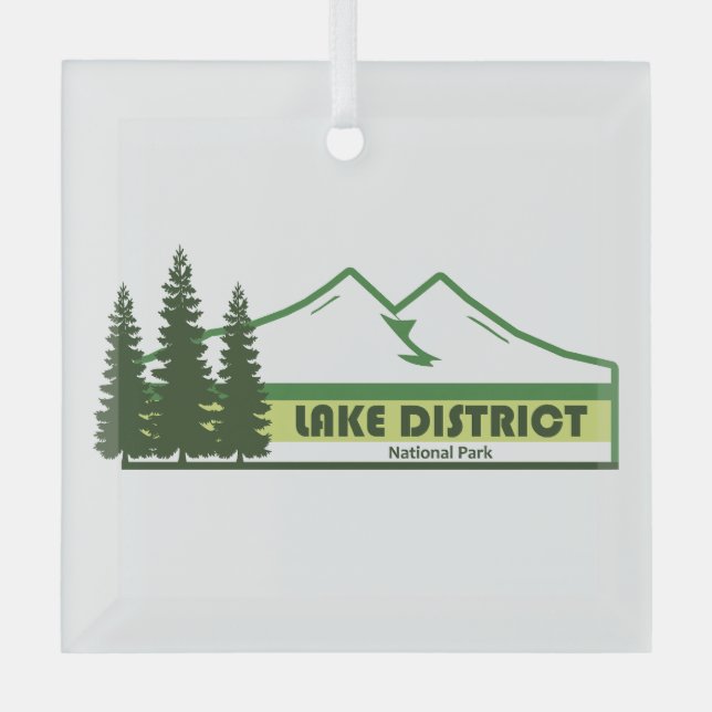 Lake District National Park Green Stripes Glass Ornament (Front)