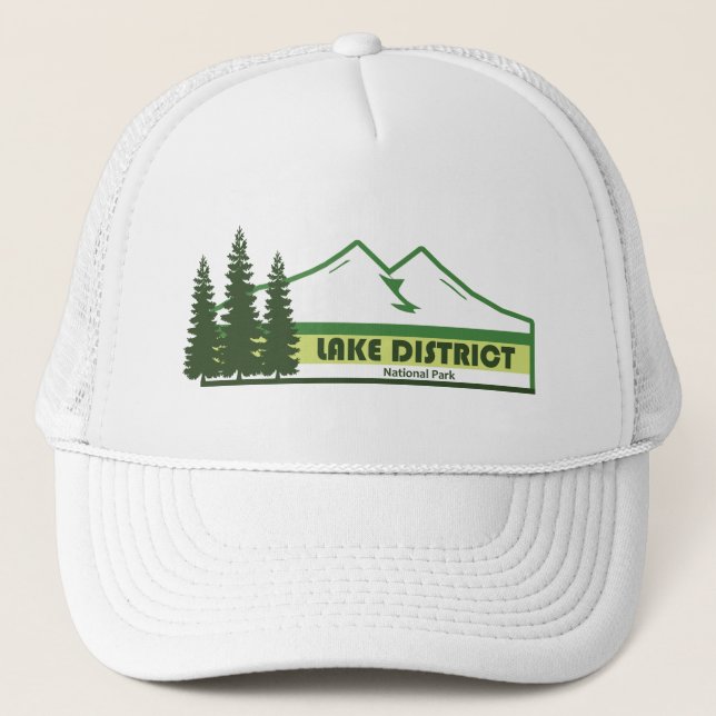 Lake District National Park Green Stripes Trucker Hat (Front)