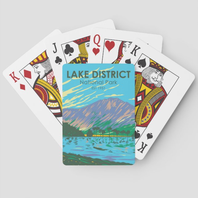 Lake District National Park Lake Buttermere Poker Cards (Back)