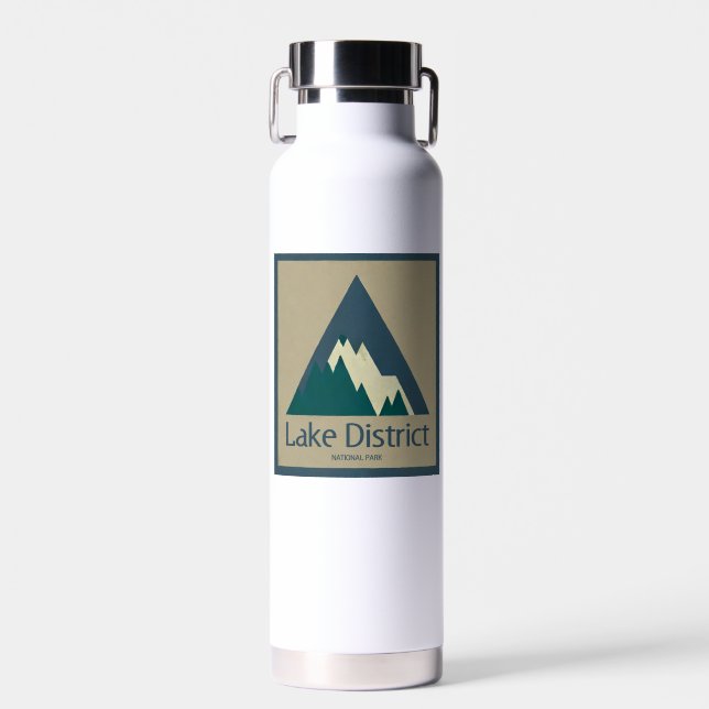 Lake District National Park Rustic Water Bottle (Front)