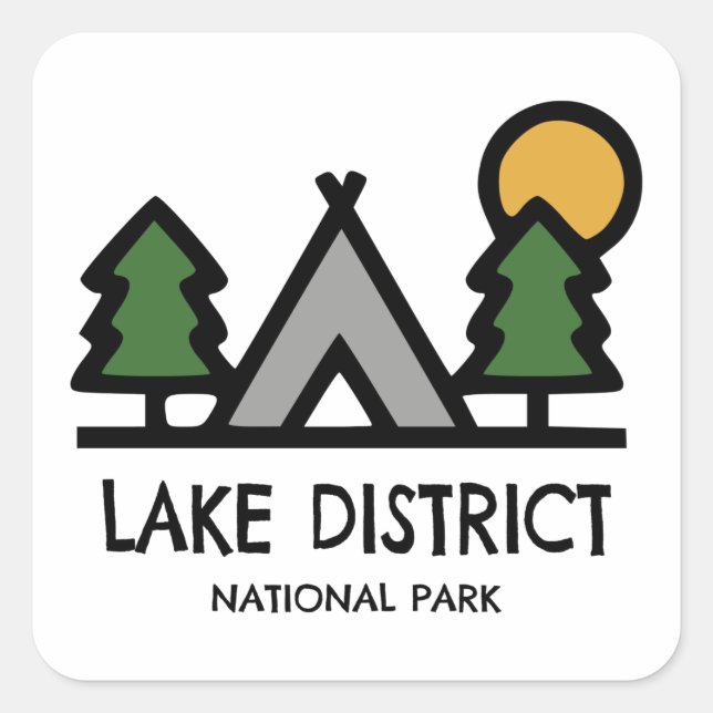 Lake District National Park Square Sticker (Front)