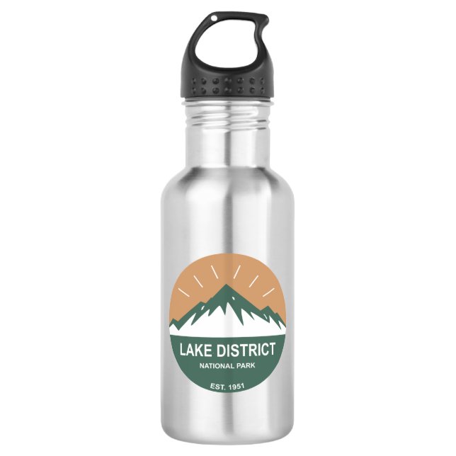 Lake District National Park Stainless Steel Water Bottle (Front)