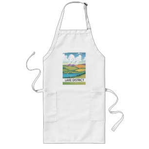 Lake District travel poster. Metal Print Long Apron