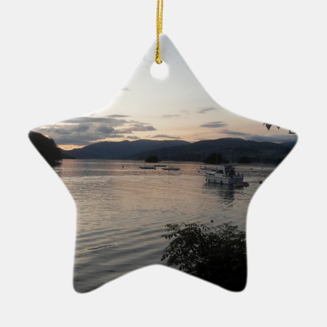 Lake District Windermere Lake Ceramic Ornament (Front)