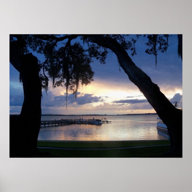 Lake Dora Florida Sunset at night poster photo art (Front)