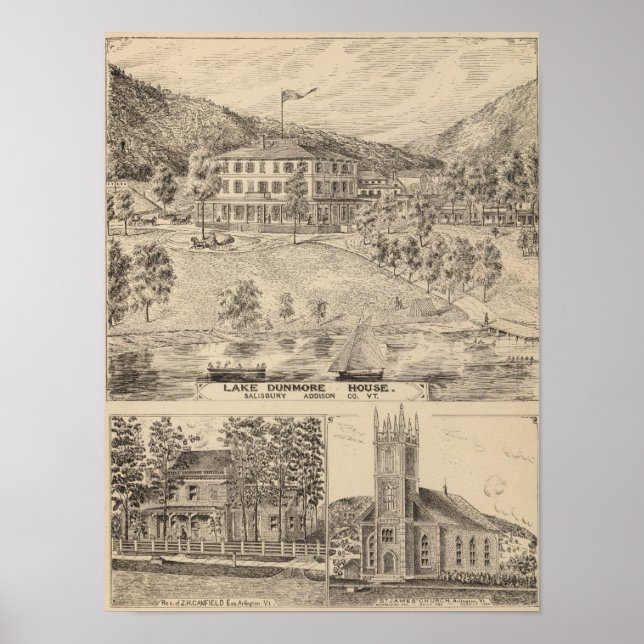 Lake Dunmore House in Salisbury Poster (Front)