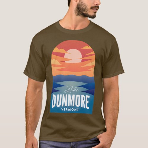 Lake Dunmore VT Retro Sunset T_Shirt