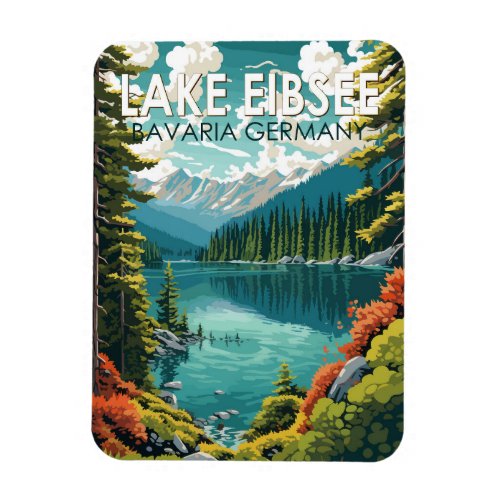 Lake Eibsee Germany Travel Art Vintage Magnet