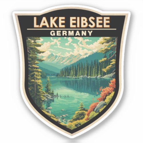 Lake Eibsee Germany Travel Art Vintage Sticker