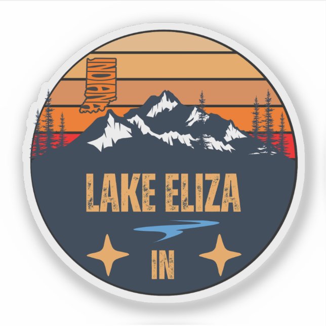 Lake Eliza, Indiana Sticker (Front)