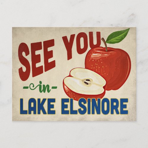Lake Elsinore California Apple _ Vintage Travel Postcard