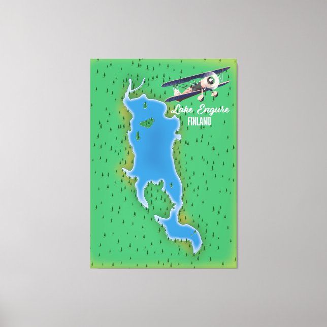 Lake Engure Finland map Canvas Print (Front)