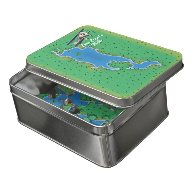 Lake Engure Finland map Jigsaw Puzzle (Lid Open)