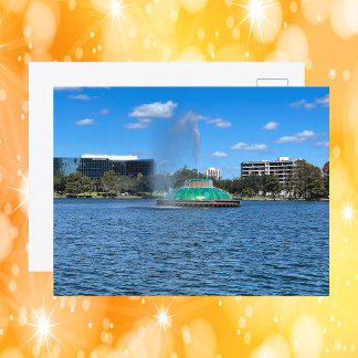 Lake Eola Fountain Orlando Florida Photo Postcard