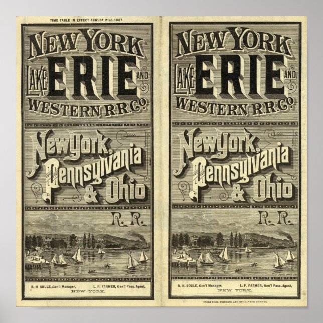 Lake Erie and Western Railroad Poster (Front)
