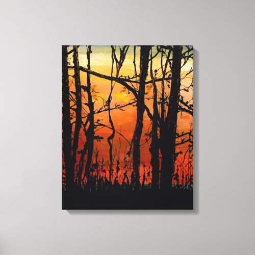 Lake Erie At Dusk painting Canvas Print