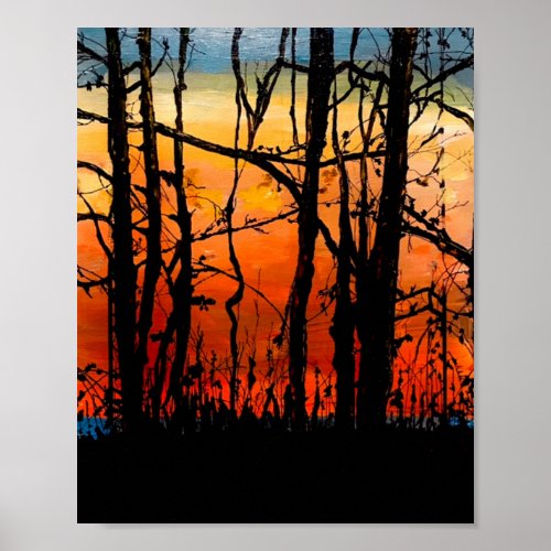 Lake Erie At Dusk painting Poster